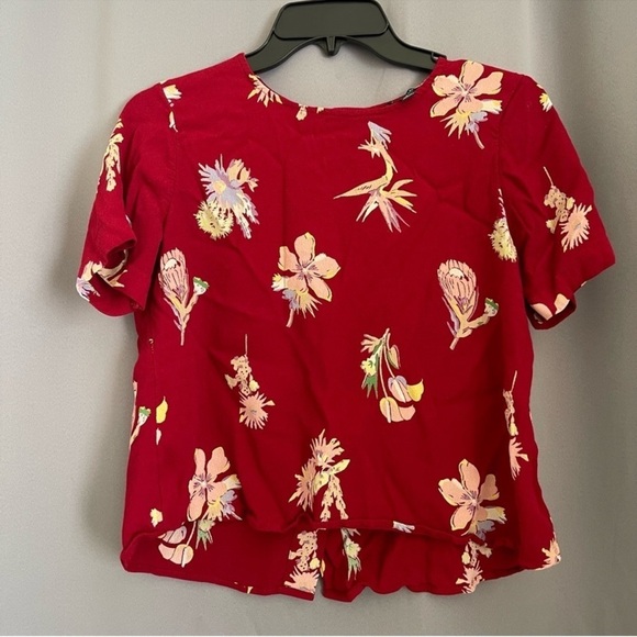 MADEWELL Women’s Top Blouse Bird of Paradise Size S Buttons on back - Picture 3 of 7